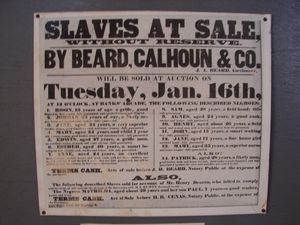 A notice announcing an auction for slaves.