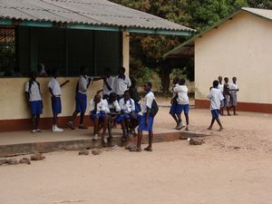 Pupils at break time